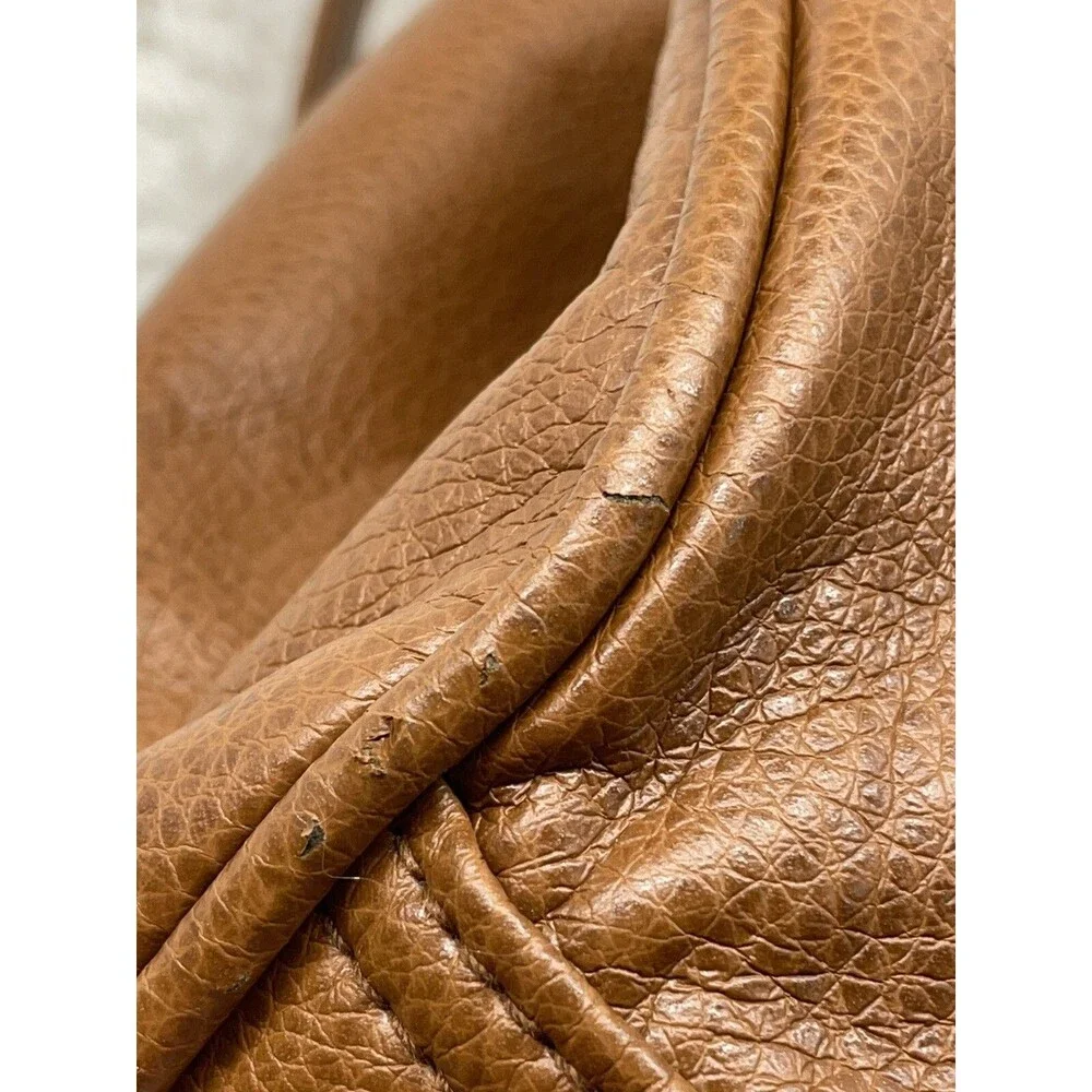 Forever 21 Women Brown Faux Vegan Leather Shoulder Hobo Bag Tote Gym Weekend
